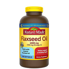 Dầu hạt lanh hữu cơ Omega 369 Flaxseed Oil Nature Made 1400mg - bổ tim mạch Mỹ