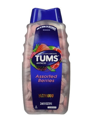 Viên nhai điều trị đau dạ dày Tums Assorted Berries 265 viên Mỹ