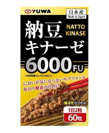 Viên Uống Hỗ Trợ Phòng Ngừa Đột Quỵ Natto Kinase 6000FU Yuwa Nhật Bản 60 viên